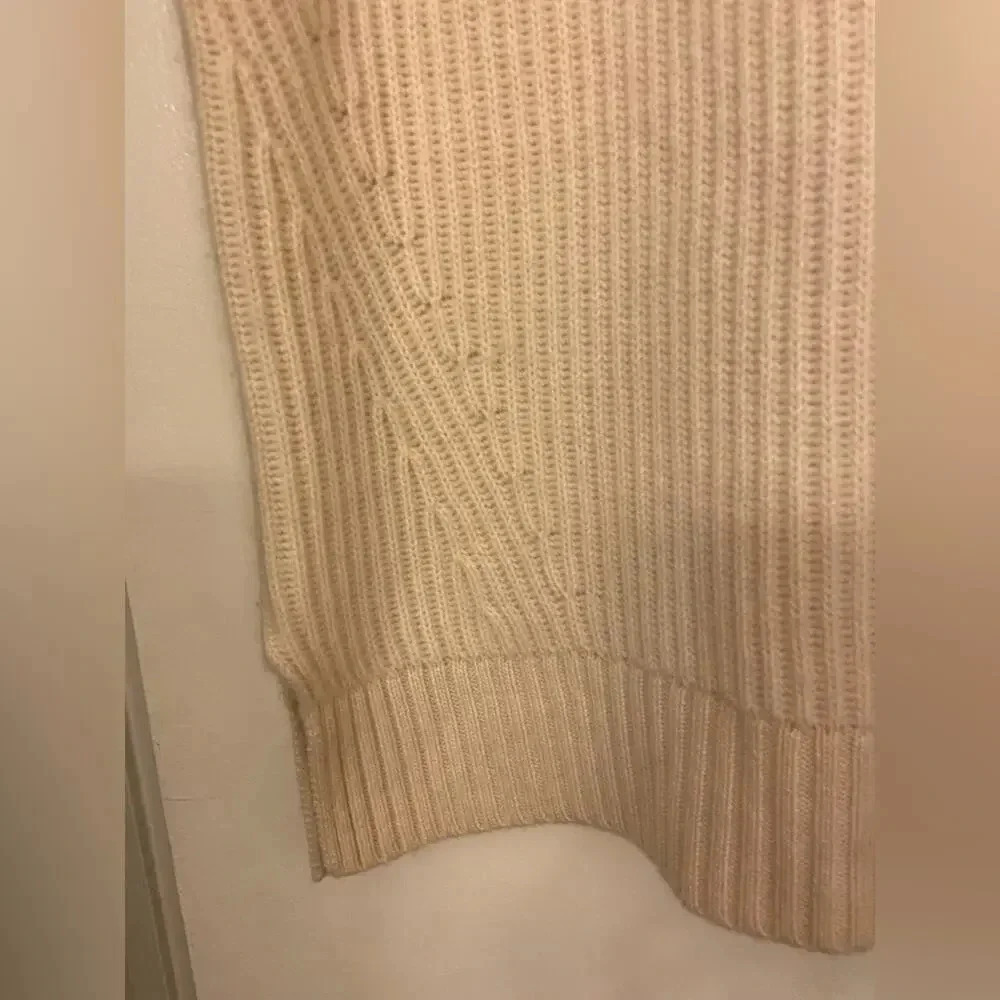 J. Crew Cashmere Sleeveless Turtleneck Tunic Heather Muslin Size M/L - Picture 4 of 10